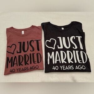 Just Married 40 Years Ago Women’s and Men’s Novelty T-Shirt Set